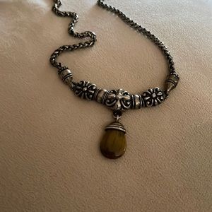 Vintage tigers eye pendant necklace
